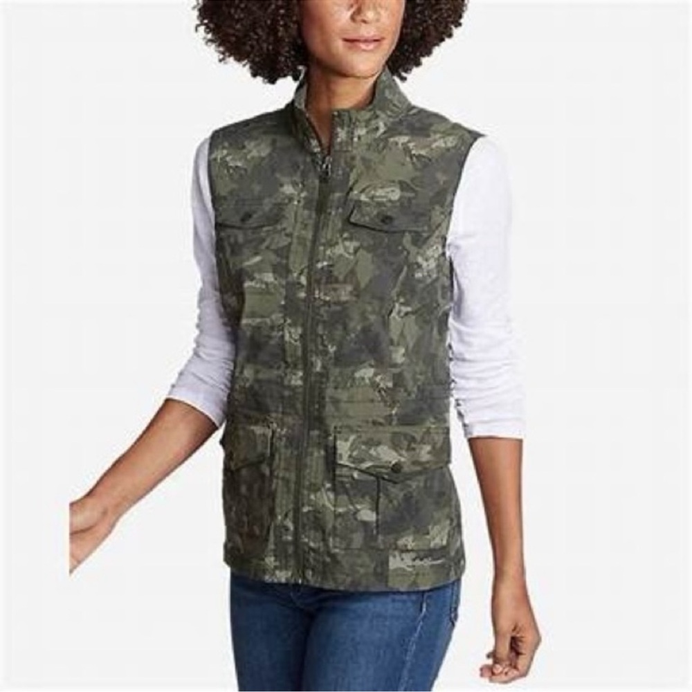 Eddie Bauer Adventure Hiking Water repellent Camouflage Vest Women’s Size S